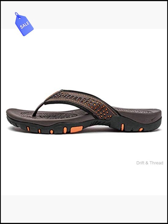 Mens Sport Flip Flops Comfort Casual Thong Sandals Outdoor Arch Support Non-slip